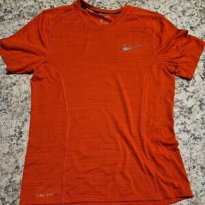 Nike Running Dri-FIT Shirt Mens Small Orange Tee Athletic